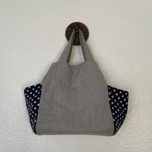 Little Bird Grey‎ Polka Dot Floral Canvas Tote Bag Mixed Pattern Handbag